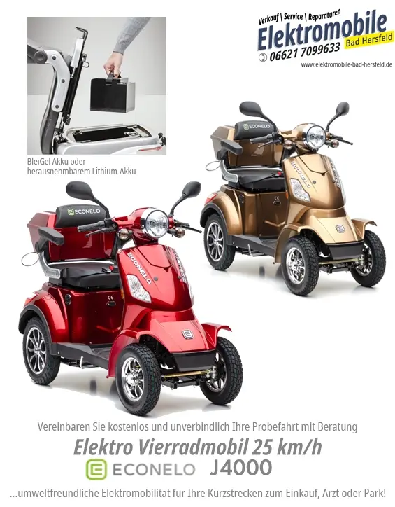 Vierradmobil ECONELO J4000 - Fahren Sie sicher auf vier Rädern