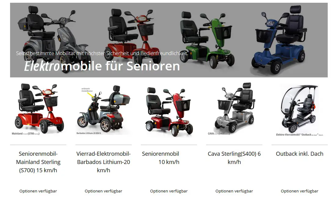 Elektromobile für Senioren