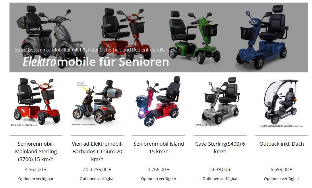 Elektromobile für Senioren